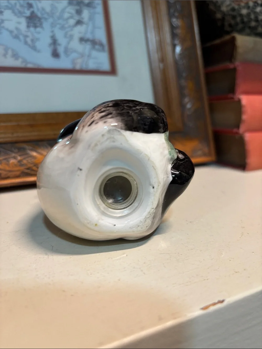 Ceramic Panda Salt Shaker with Green Bamboo